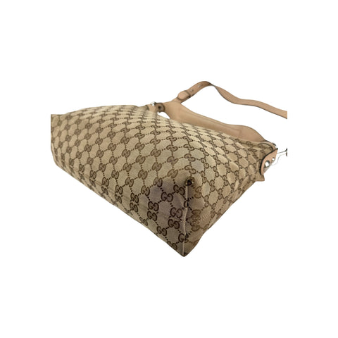 Gucci Beige GG Canvas Icon Bit Medium Hobo Bag