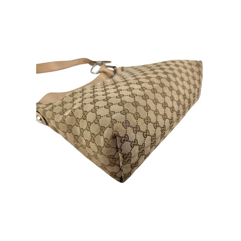Gucci Beige GG Canvas Icon Bit Medium Hobo Bag