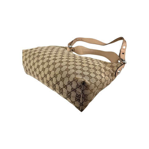 Gucci Beige GG Canvas Icon Bit Medium Hobo Bag
