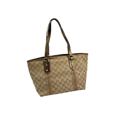 Gucci Beige/Gold GG Canvas Jolicoeur Tote Bag