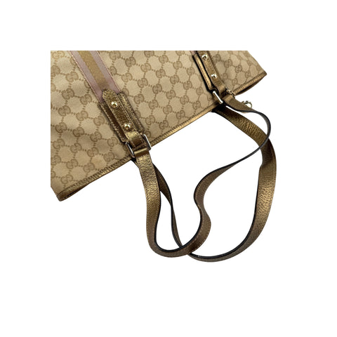 Gucci Beige/Gold GG Canvas Jolicoeur Tote Bag