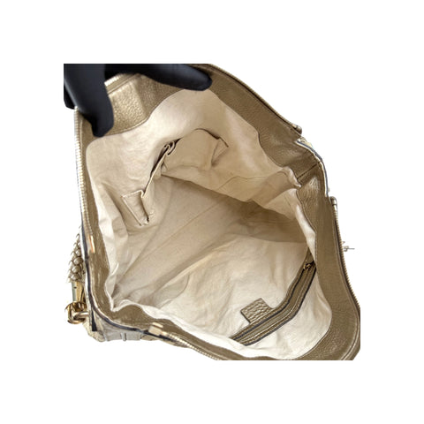 Gucci Beige/Gold GG Canvas Medium Bella Hobo Bag