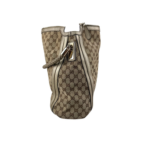 Gucci Beige/Gold GG Canvas Medium Bella Hobo Bag