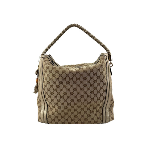Gucci Beige/Gold GG Canvas Medium Bella Hobo Bag