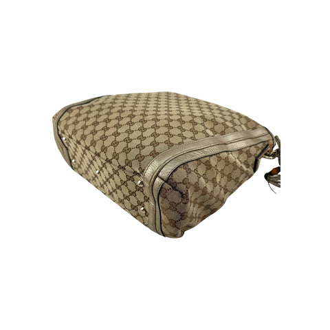 Gucci Beige/Gold GG Canvas Medium Bella Hobo Bag