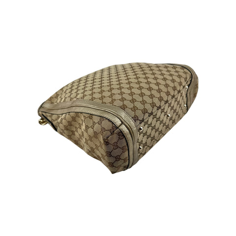 Gucci Beige/Gold GG Canvas Medium Bella Hobo Bag