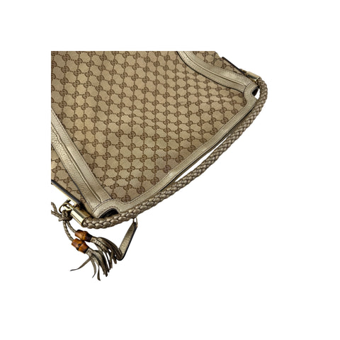 Gucci Beige/Gold GG Canvas Medium Bella Hobo Bag