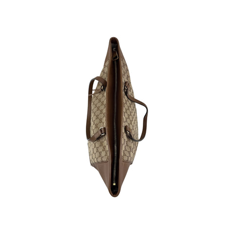 Gucci Beige/Hazel GG Canvas and Leather Bree Tote Bag