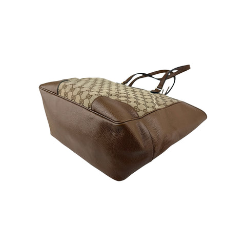 Gucci Beige/Hazel GG Canvas and Leather Bree Tote Bag