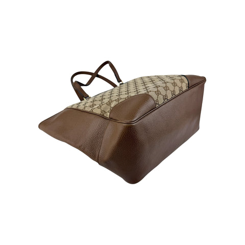 Gucci Beige/Hazel GG Canvas and Leather Bree Tote Bag