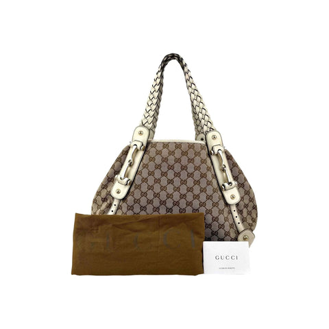 Gucci Beige/Ivory GG Canvas Medium Pelham Shoulder Bag