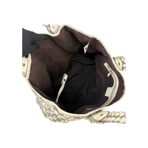 Gucci Beige/Ivory GG Canvas Medium Pelham Shoulder Bag