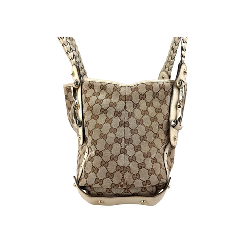 Gucci Beige/Ivory GG Canvas Medium Pelham Shoulder Bag