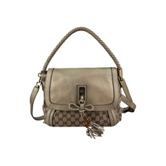 Gucci Beige/Metallic GG Canvas and Leather Medium Bella Shoulder Bag
