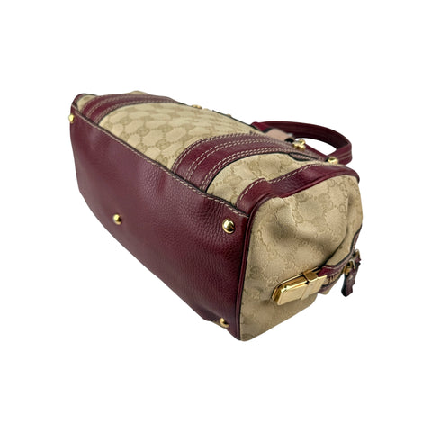 Gucci Beige/Red GG Canvas Aviatrix Medium Boston Bag