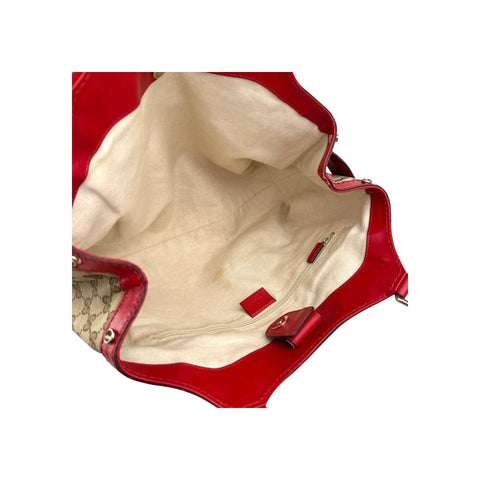 Gucci Beige/Red GG Canvas Medium Sukey Tote Bag