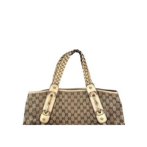 Gucci Beige/White GG Canvas Pelham Medium Shoulder Bag
