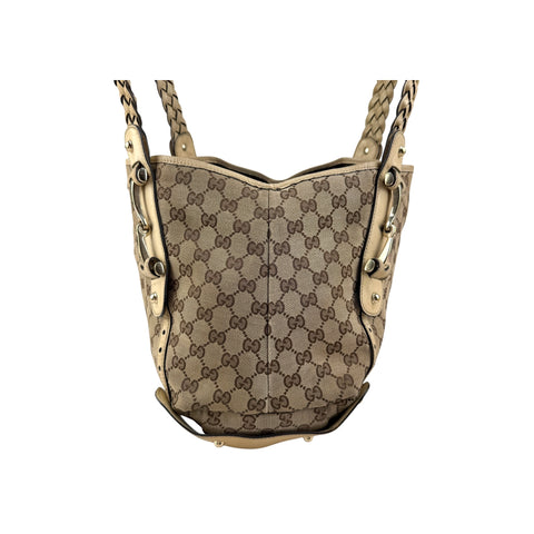 Gucci Beige/White GG Canvas Pelham Medium Shoulder Bag