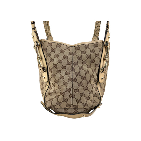 Gucci Beige/White GG Canvas Pelham Medium Shoulder Bag
