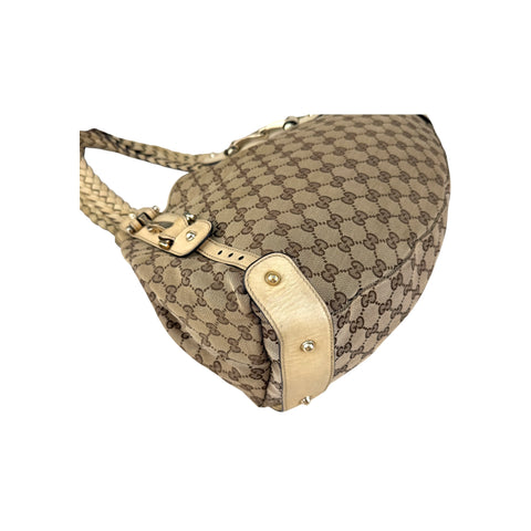 Gucci Beige/White GG Canvas Pelham Medium Shoulder Bag