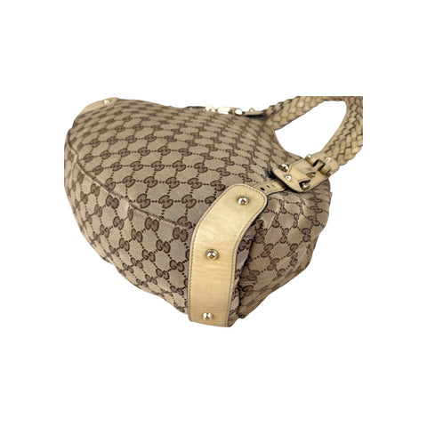 Gucci Beige/White GG Canvas Pelham Medium Shoulder Bag