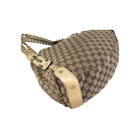 Gucci Beige/White GG Canvas Pelham Medium Shoulder Bag