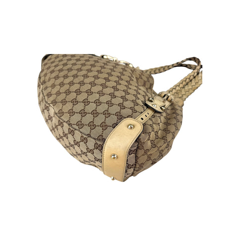 Gucci Beige/White GG Canvas Pelham Medium Shoulder Bag