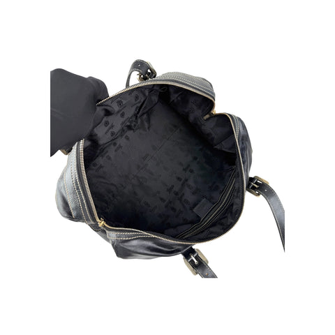 Gucci Black Dialux Britt Medium Boston Bag