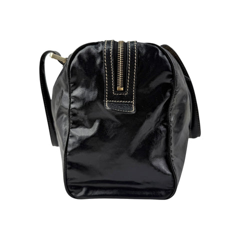 Gucci Black Dialux Britt Medium Boston Bag