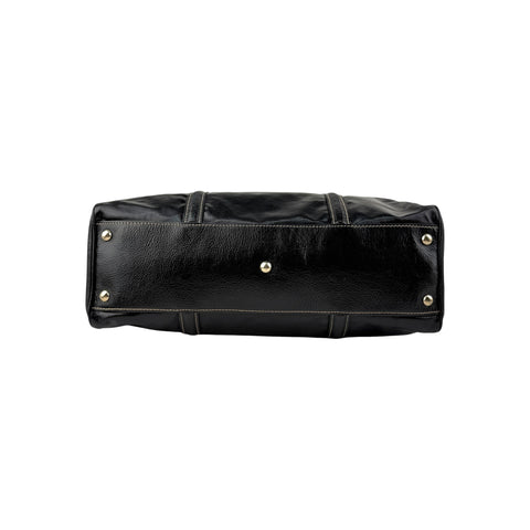 Gucci Black Dialux Britt Medium Boston Bag