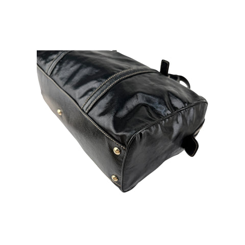 Gucci Black Dialux Britt Medium Boston Bag