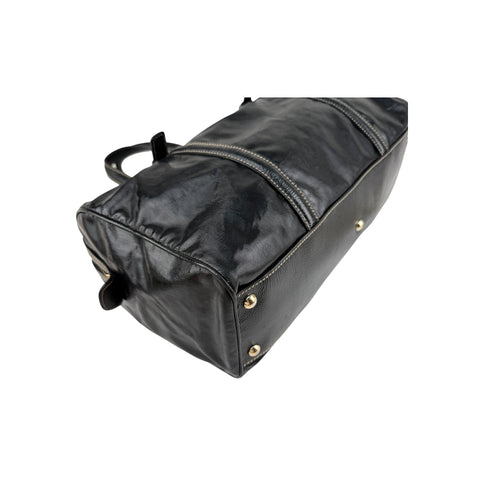 Gucci Black Dialux Britt Medium Boston Bag
