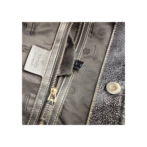 Gucci Black Dialux Coated Fabric Britt Tote Bag