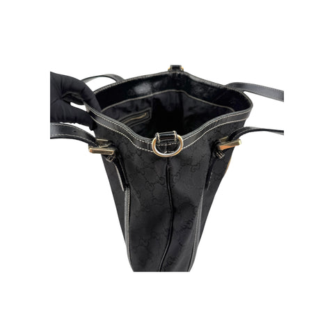 Gucci Black Dialux Coated Fabric Britt Tote Bag