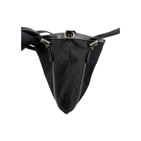 Gucci Black Dialux Coated Fabric Britt Tote Bag