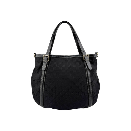 Gucci Black Dialux Coated Fabric Britt Tote Bag