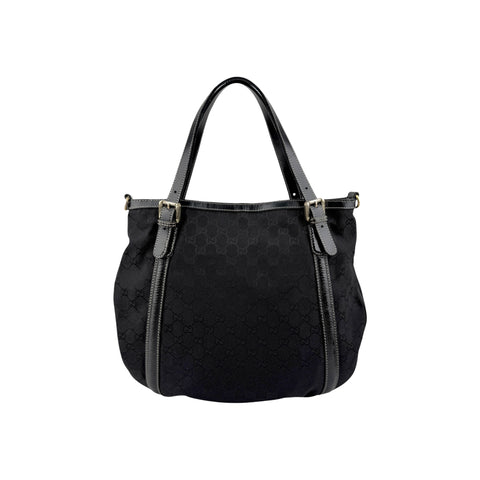 Gucci Black Dialux Coated Fabric Britt Tote Bag