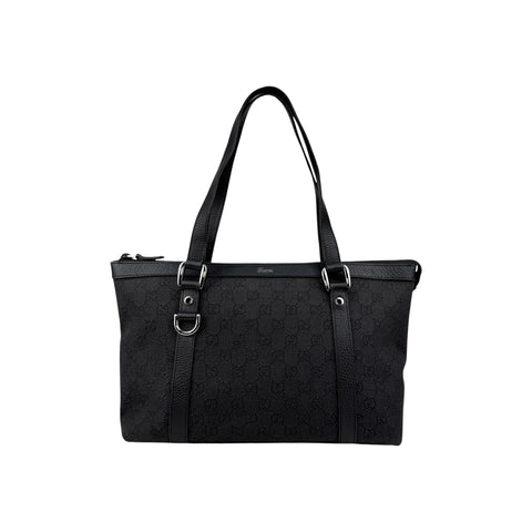 Gucci Black GG Canvas Abbey Medium Tote Bag