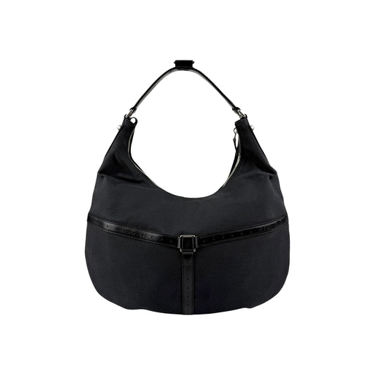 Gucci Black GG Denim Reins Hobo Bag