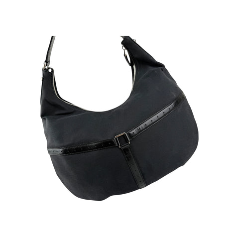 Gucci Black GG Denim Reins Hobo Bag