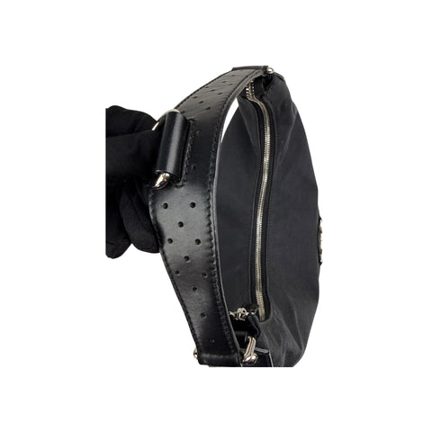 Gucci Black GG Denim Reins Hobo Bag