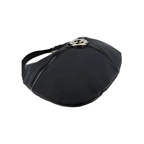 Gucci Black GG Denim Reins Hobo Bag