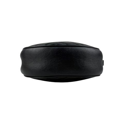 Gucci Black GG Marmont Matelassé Mini Round Bag