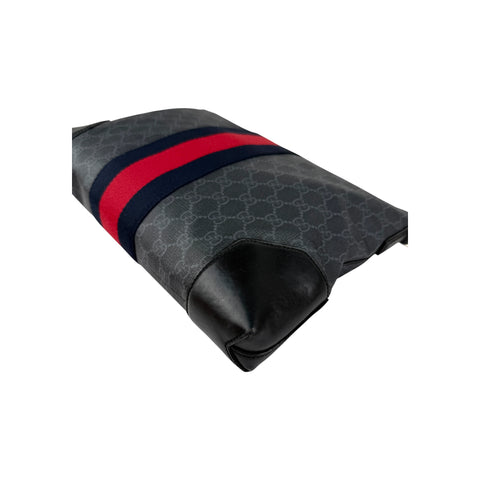 Gucci Black GG Supreme Canvas Crossbody Messenger Bag