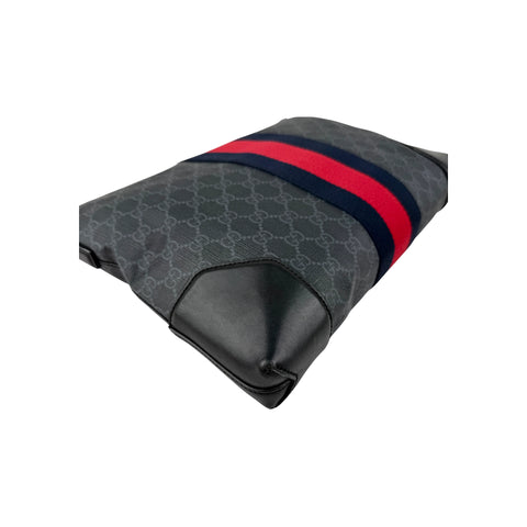 Gucci Black GG Supreme Canvas Crossbody Messenger Bag