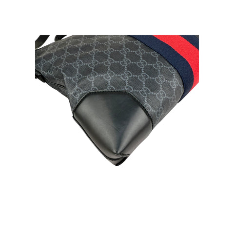 Gucci Black GG Supreme Canvas Crossbody Messenger Bag