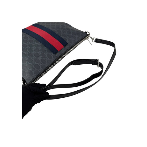 Gucci Black GG Supreme Canvas Crossbody Messenger Bag