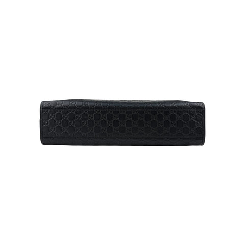 Gucci Black Guccissima Embossed Leather Briefcase Bag