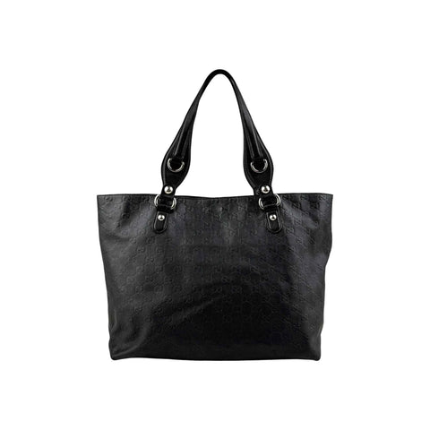 Gucci Black Guccissima Leather Icon Bit Tote Bag