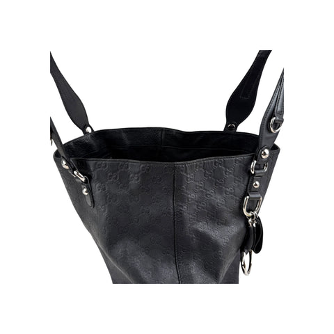 Gucci Black Guccissima Leather Icon Bit Tote Bag